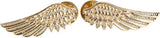 SENECIO 'S 1Pair Partywear Punk Feather Angel Wings Style Best Gift Collar Pin Gold Plated Unisex Brooch