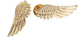 SENECIO 'S 1Pair Partywear Punk Feather Angel Wings Style Best Gift Collar Pin Gold Plated Unisex Brooch