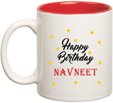 HuppmeGift Happy Birthday Navneet Inner Red Ceramic  (350ml) Ceramic Mug
