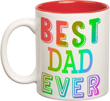 Prithish Best Dad Ever Rainbow Effect Double Color Ceramic Mug