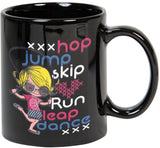 Prithish Hop Jump Skip Black Ceramic Mug