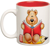Prithish Teddy Reading Double Color Ceramic Mug