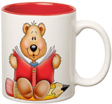 Prithish Teddy Reading Double Color Ceramic Mug