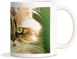 Rockmantra Green Eyes Cat Ceramic Mug