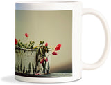 Rockmantra Red Flowers In Bucket Ceramic Mug