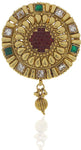 Anuradha Art Antique Golden Polished Brooch