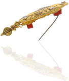 Anuradha Art Antique Golden Polished Brooch