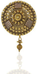 Anuradha Art Antique Golden Polished Brooch