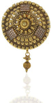 Anuradha Art Antique Golden Polished Brooch