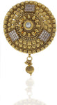 Anuradha Art Antique Golden Polished Brooch