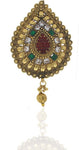 Anuradha Art Antique Golden Polished Brooch