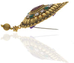 Anuradha Art Antique Golden Polished Brooch