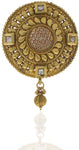 Anuradha Art Antique Golden Polished Brooch
