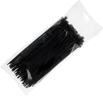 Tycab 10 inch Black (250 mm x 3.6 mm) - 1 Pack of 100 Nylon Standard Cable Tie