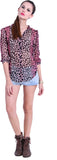 Thegudlook Women's Animal Print Casual Shirt