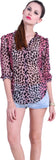 Thegudlook Women's Animal Print Casual Shirt
