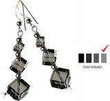 Pearl Paradise Long 'Black Diamond' Swarovski Crystal Stone Dangle Earring