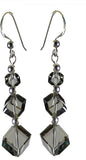 Pearl Paradise Long 'Black Diamond' Swarovski Crystal Stone Dangle Earring