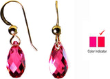 Pearl Paradise Briolette With 'Ruby Red '. Swarovski Crystal Stone Dangle Earring