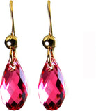Pearl Paradise Briolette With 'Ruby Red '. Swarovski Crystal Stone Dangle Earring