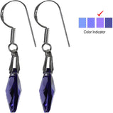 Pearl Paradise 'Ink drop' Swarovski Crystal Silver Dangle Earring