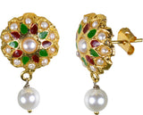 Pearl Paradise Designer Collection - (T). Yellow Gold  K Pearl Alloy Drop Earring