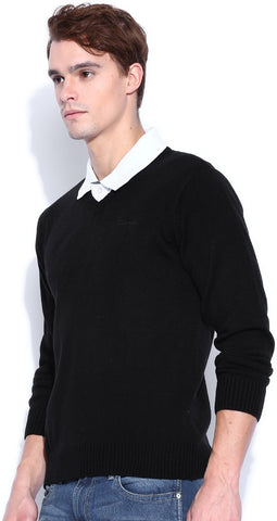 Wrangler Solid V-neck Casual Men's Sweater