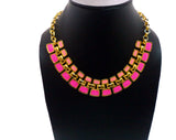 Gia Exclusive Pretty Pink Enamel, Metal Necklace
