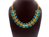 Gia exclusive blue Enamel, Metal Necklace