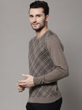 Marks & Spencer Self Design Round Neck Casual Men's Sweater