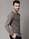 Marks & Spencer Self Design Round Neck Casual Men's Sweater