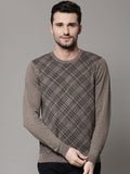 Marks & Spencer Self Design Round Neck Casual Men's Sweater