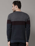 Marks & Spencer Self Design Round Neck Casual Men's Sweater