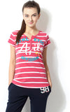 Ajile by Pantaloons Striped Women's Round Neck T-Shirt