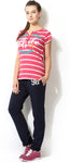 Ajile by Pantaloons Striped Women's Round Neck T-Shirt