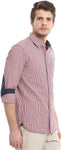 Zobello Men's Checkered Casual White Shirt