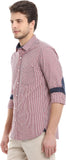Zobello Men's Checkered Casual White Shirt