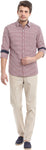 Zobello Men's Checkered Casual White Shirt