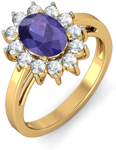 BlueStone The Myrah Yellow Gold Diamond 18 K Ring