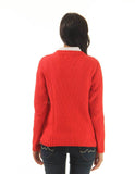 Monte Carlo Solid Round Neck Casual Women's Sweater