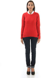 Monte Carlo Solid Round Neck Casual Women's Sweater