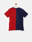 YK Solid Boy's Round Neck Dark Blue T-Shirt