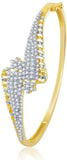 Pissara Alloy Cubic Zirconia Rhodium, 18K Yellow Gold Kada
