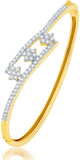 Pissara Alloy Cubic Zirconia Rhodium, 18K Yellow Gold Kada
