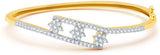 Pissara Alloy Cubic Zirconia Rhodium, 18K Yellow Gold Kada