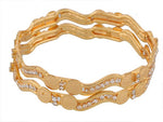 Viva Fashions Alloy Cubic Zirconia Rhodium Bangle Set