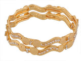 Viva Fashions Alloy Cubic Zirconia Rhodium Bangle Set