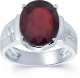 G-Luck Gomed Stone Weight - 12.3 Carat / 14.47 Ratti Silver Garnet Ring
