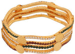 Viva Fashions Alloy Cubic Zirconia Rhodium Bangle Set