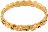 Viva Fashions Alloy Cubic Zirconia Rhodium Bangle Set